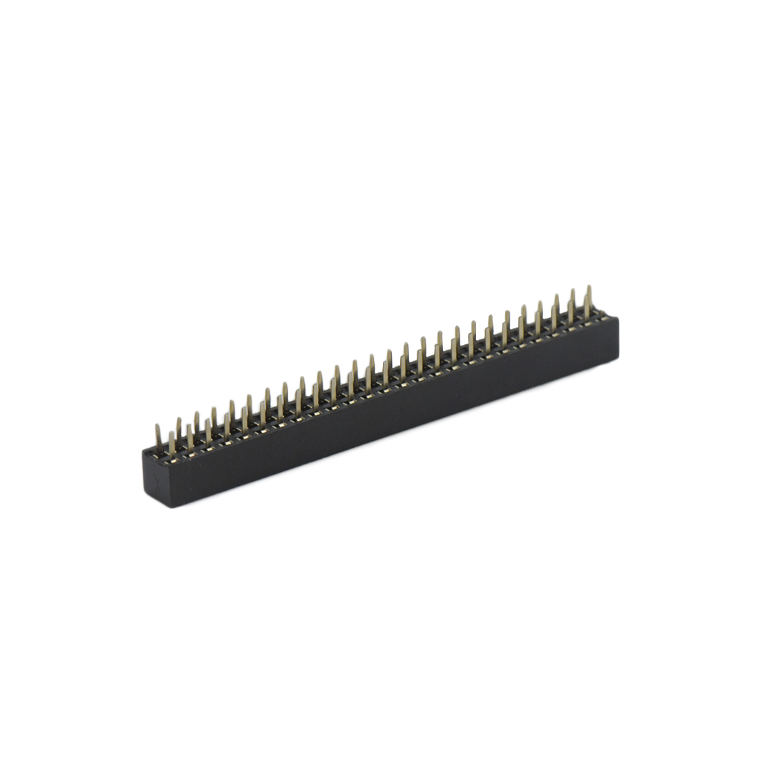 Pitch 2.00mm 180° 双排 DIP U型排母 2X26P 黑色 镀全金G/F